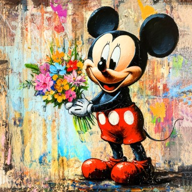 Mickey Mouse met bloemen